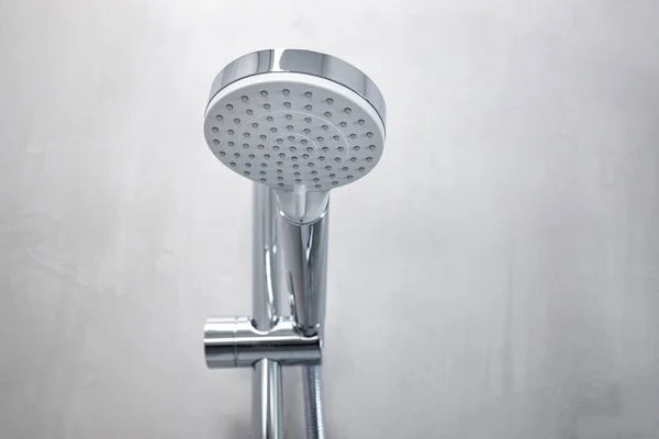 Shower Head Gray Microcement Wall Modern Bathroom — Stock Photo, Image