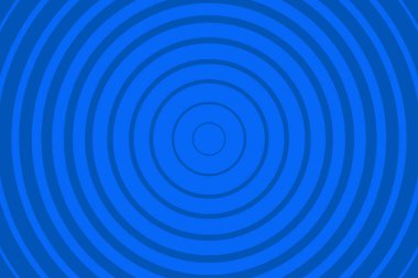 Mavi Yayılan Konsantre Daire Düzeni Arkaplanı. Canlı Radial Geometrik Vektör İllüstrasyonu