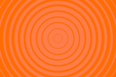 Turuncu Yayılan Konsantre Daire Şablonu Arkaplanı. Canlı Radial Geometrik Vektör İllüstrasyonu