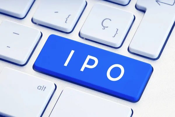 Ipo Word Blue Computer Keyboard Initial Public Offering Concept — Stock Photo, Image