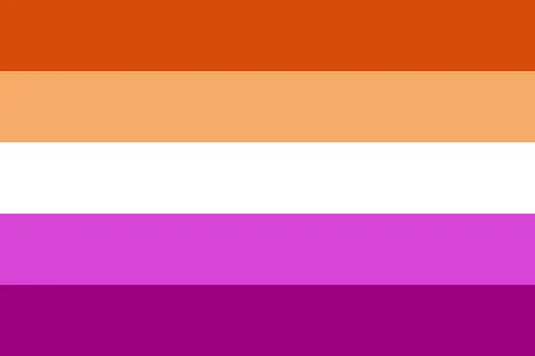 Fondo Pantalla Bandera Lesbiana Ilustración Vectorial Plana — Vector de stock
