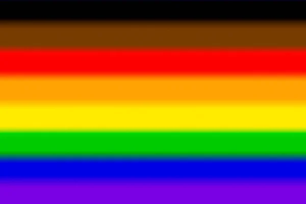 Nieuwe Trots Vlag Lgbtq Helling Achtergrond Herontwerp Inclusief Zwarte Bruine — Stockfoto