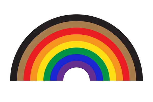 Rainbow Icoon Met Nieuwe Trots Vlag Lgbtq Herontwerp Inclusief Zwarte — Stockvector