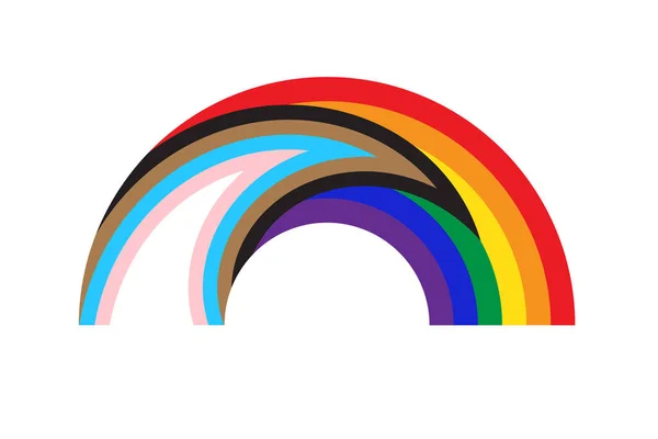 Ícone Arco Íris Com Nova Bandeira Orgulho Lgbtq Redesenhar Incluindo — Vetor de Stock