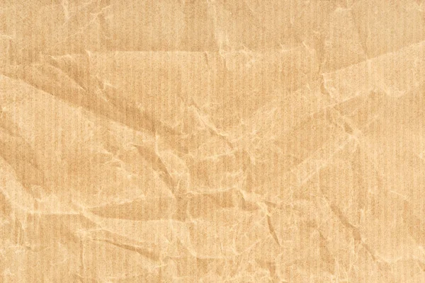 Papier Kraft Froissé Texture Fond Couleur Brun Clair — Photo