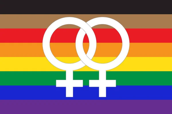 New Lgbtq Pride Flag Lesbian Symbol Icon Flat Vector Illustration — Vector de stock