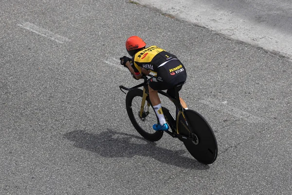 Santiago Compostela Spain September 2021 Primoz Roglic Training Last Stage — Stock Photo, Image