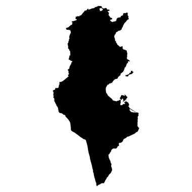 Tunus Siluet Haritası illüstrasyonu