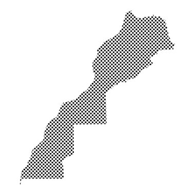 Batı Sahara Noktalı Harita Haritası Yarım Tonlama Biçimi ile Fas