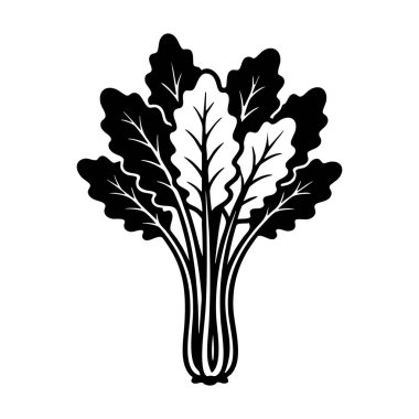 Şalgam yeşillikleri sebze silueti grafik illüstrasyon bırakır