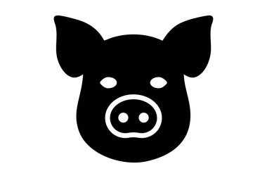 Domuz suratlı baş simgesi silueti grafik illüstrasyonu