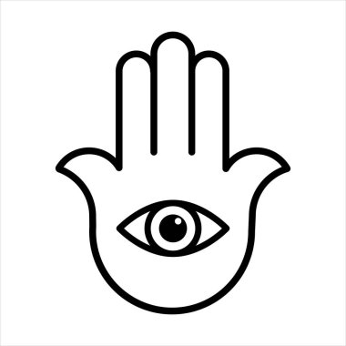 Hamsa El Şeytani Göz Grafik Simgesi Özeti