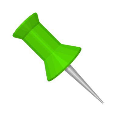 Green Push Pin Klipsi Sanat İllüstrasyonu
