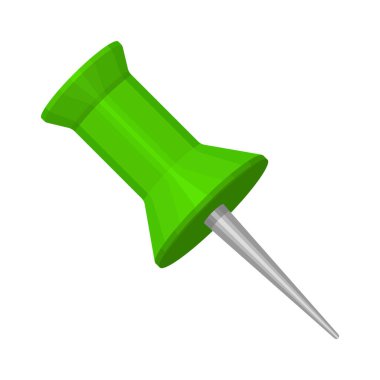 Green Push Pin Realistic clip art Illustration
