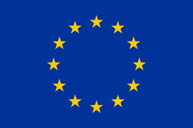 Resmi mavi ve sarı renkli Avrupa Birliği bayrağı