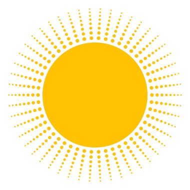 Puantiyeli ve yarım tonlu sarı güneş