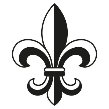 Fleur de lis heraldik zambak tek renk amblemi
