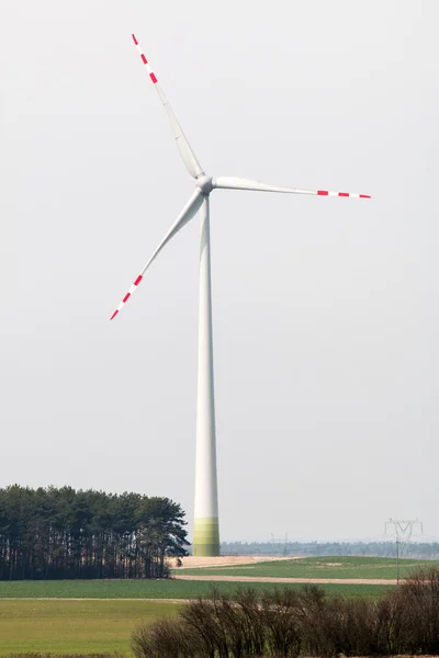 Wind farm - high windmills field — Stock Photo, Image