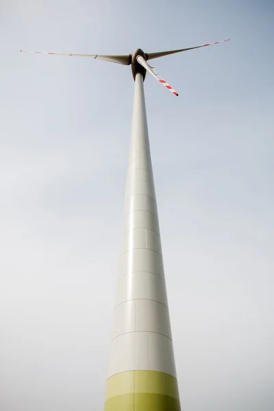 Wind farm - high windmills field — Stock Photo, Image
