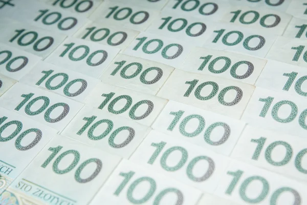Pologne zloty monétaire - PLN - dans les notes 100 — Photo