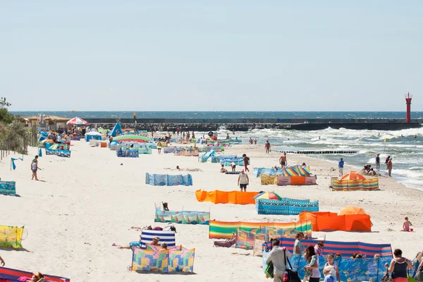 Playa junto al mar Bajalá tycim - Mrzezyno en Polonia — Foto de Stock