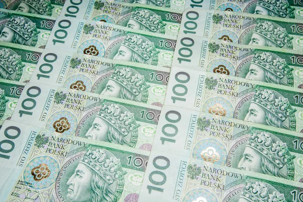 Polish zloty currency - notes 100 — Stock Photo, Image