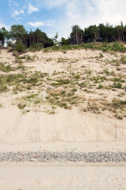 Denizin kenarında yüksek tepeleri