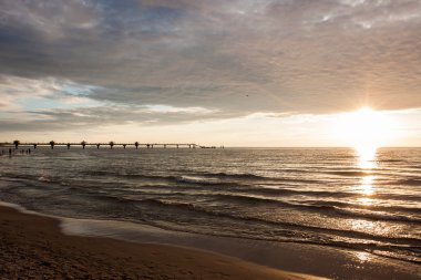 Deniz - Miedzyzdroje Polonya gün batımında
