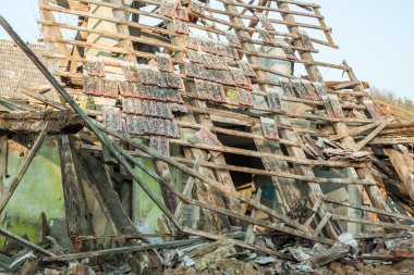 Eski bir harabe yıkılmış bina