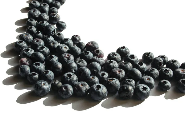 Blueberry Απομονώνονται Λευκό Φόντο Μούρα Σχήμα Ημικύκλου Τόπος Για Κείμενο — Φωτογραφία Αρχείου