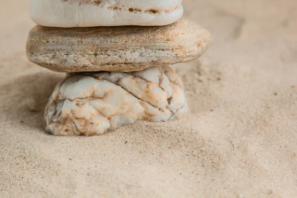 Písku Moře Náhodně Leží Pestrobarevné Kameny Oblázků Řeky Makro Fotografie — Stock fotografie