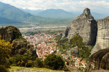 Yunanistan 'ın Kalambaka kentinde göktaşı oluşumu: jeolojik bir fenomen. Yüksek kalite fotoğraf
