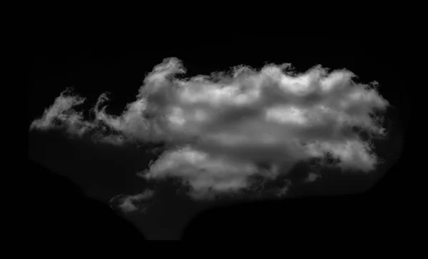 Clouds White Design Isolated Elements Black Background — Stock Photo, Image