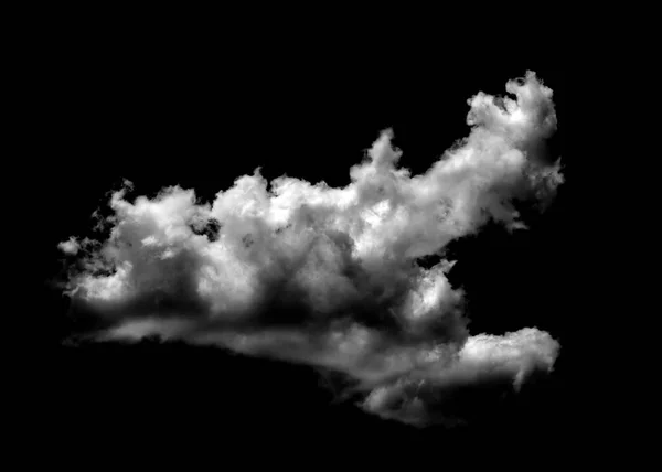 Nuvole Bianche Disegno Elementi Isolati Sfondo Nero — Foto Stock