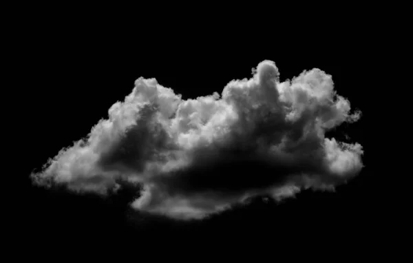 Clouds White Design Isolated Elements Black Background — Stock Photo, Image