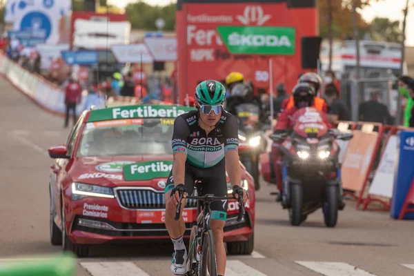 Ejea Los Caballeros Spain October 2020 Cyclists Athletes Area Finish — Stock Photo, Image