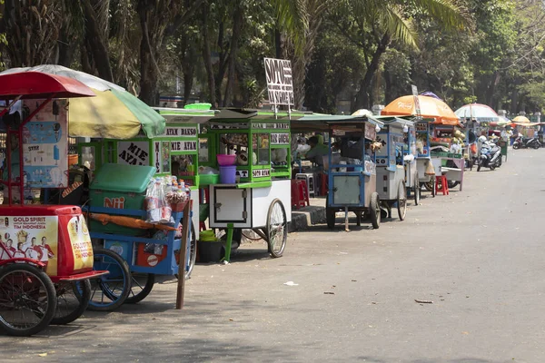 Yakarta Indonesia Octubre 2019 Puestos Comida Callejera Los Que Venden —  Fotos de Stock