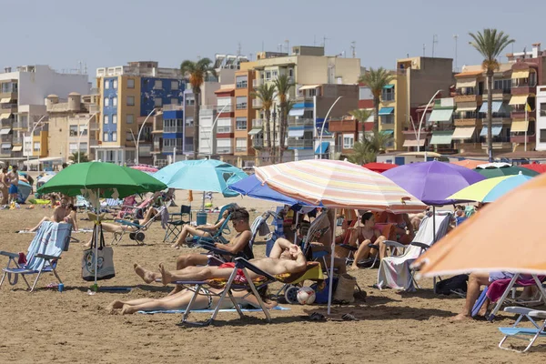 Торрестра Испания Июля 2020 Года Сцена Пляжа Торрестра Недалеко Торребланки — стоковое фото