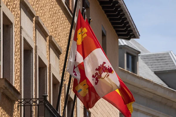 Segovia Ισπανία Ιουνίου 2021 Σημαία Της Κοινότητας Castilla Leon Που — Φωτογραφία Αρχείου