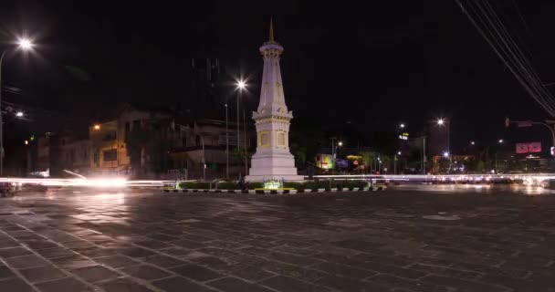 Yogyakarta Indonesië Juli 2019 Tugu Beroemd Symbool Dat Stad Yogyakarta — Stockvideo