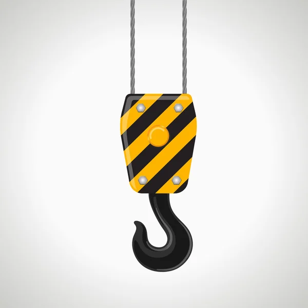 Construction crane hook vector icon on white background — Stock Vector