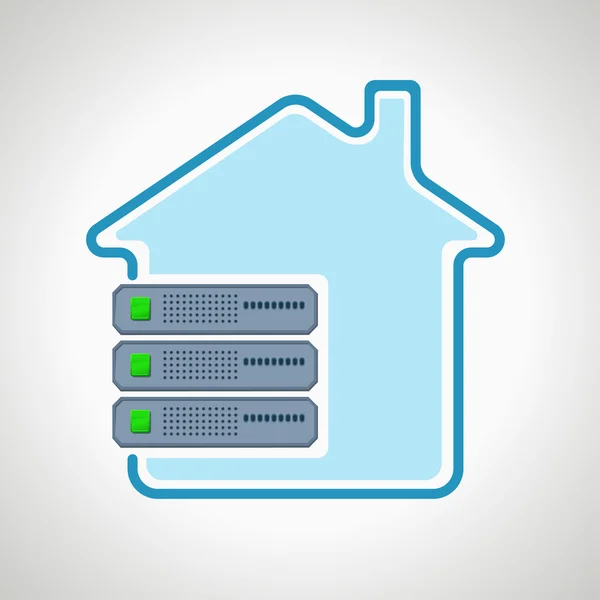 Colocatie wolk technologieën. Pictogram servercomputer. ontwerpelement — Stockvector