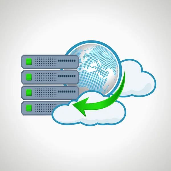 Wolk technologieën. Pictogram servercomputer. ontwerpelement — Stockvector