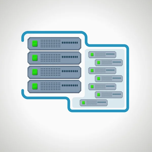 Computersymbol virtueller Server. Gestaltungselement — Stockvektor