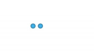 Rating scale in the form of five blue balls that appear, increase and disappear. Animation of five blue balls symbolizing the loading scale.