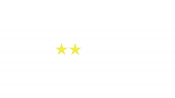 评级尺度的形式是五颗出现 增加和消失的金色恒星 五颗黄星的动画 象征着质量评级 — 图库视频影像