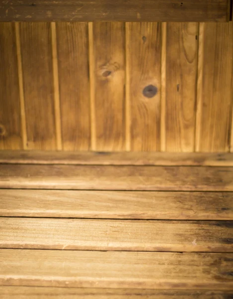 Wooden sauna wood seat — Stock Photo, Image