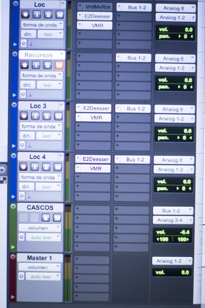 Экран студии звукозаписи — стоковое фото
