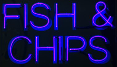 Balık ve cips Restoran Neon işareti
