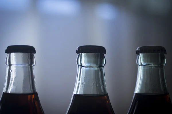 Botella de refresco de cola de vidrio de soda carbonatada — Foto de Stock